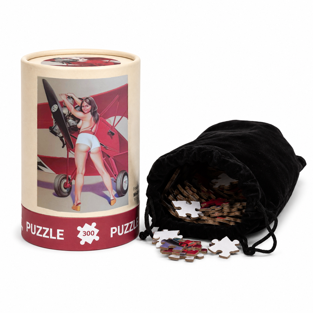 Cylinder Box Puzzles | Aviation-style Pin-up 300 pieces-thumbmail-3