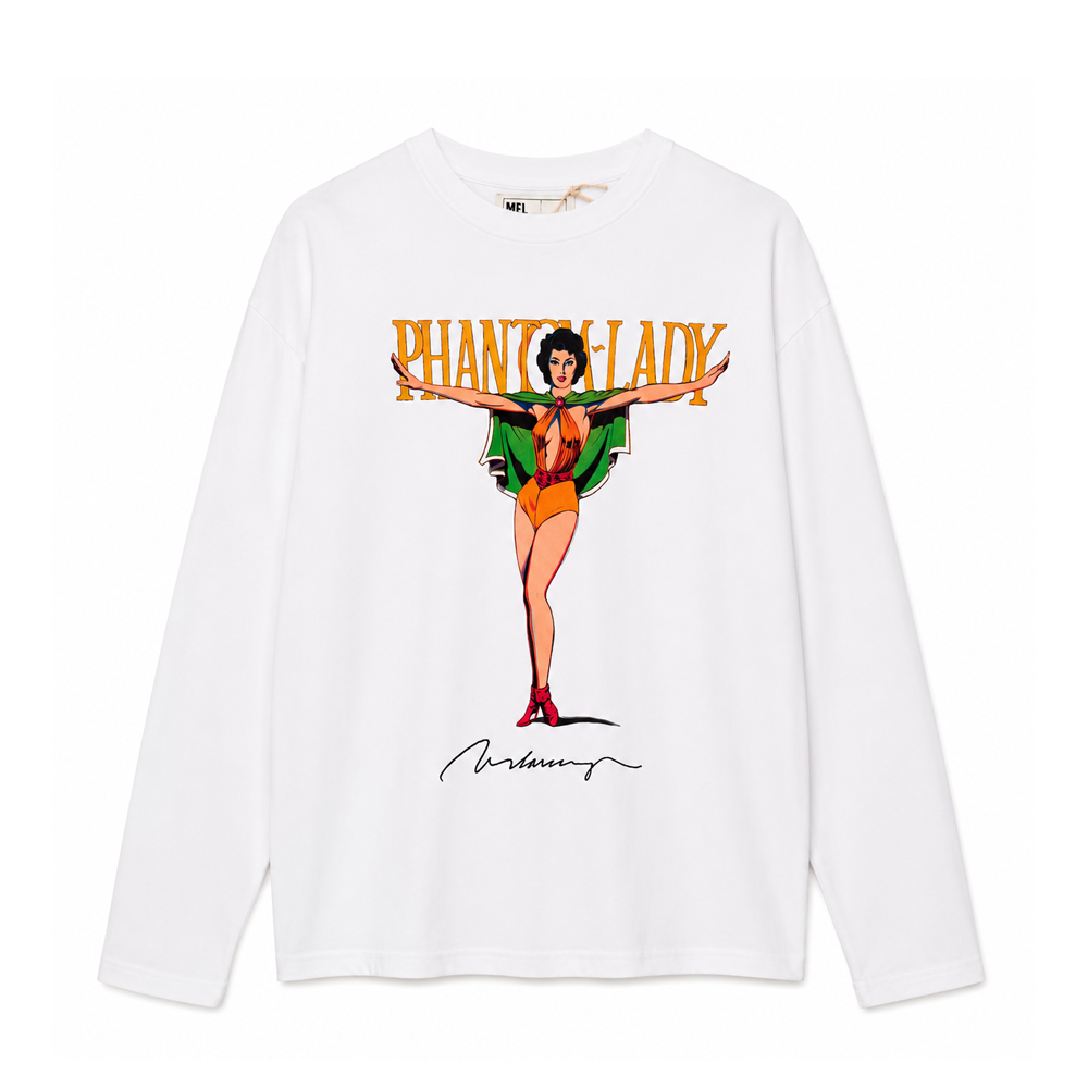 Long Sleeve T-Shirt | Phantom Lady - White