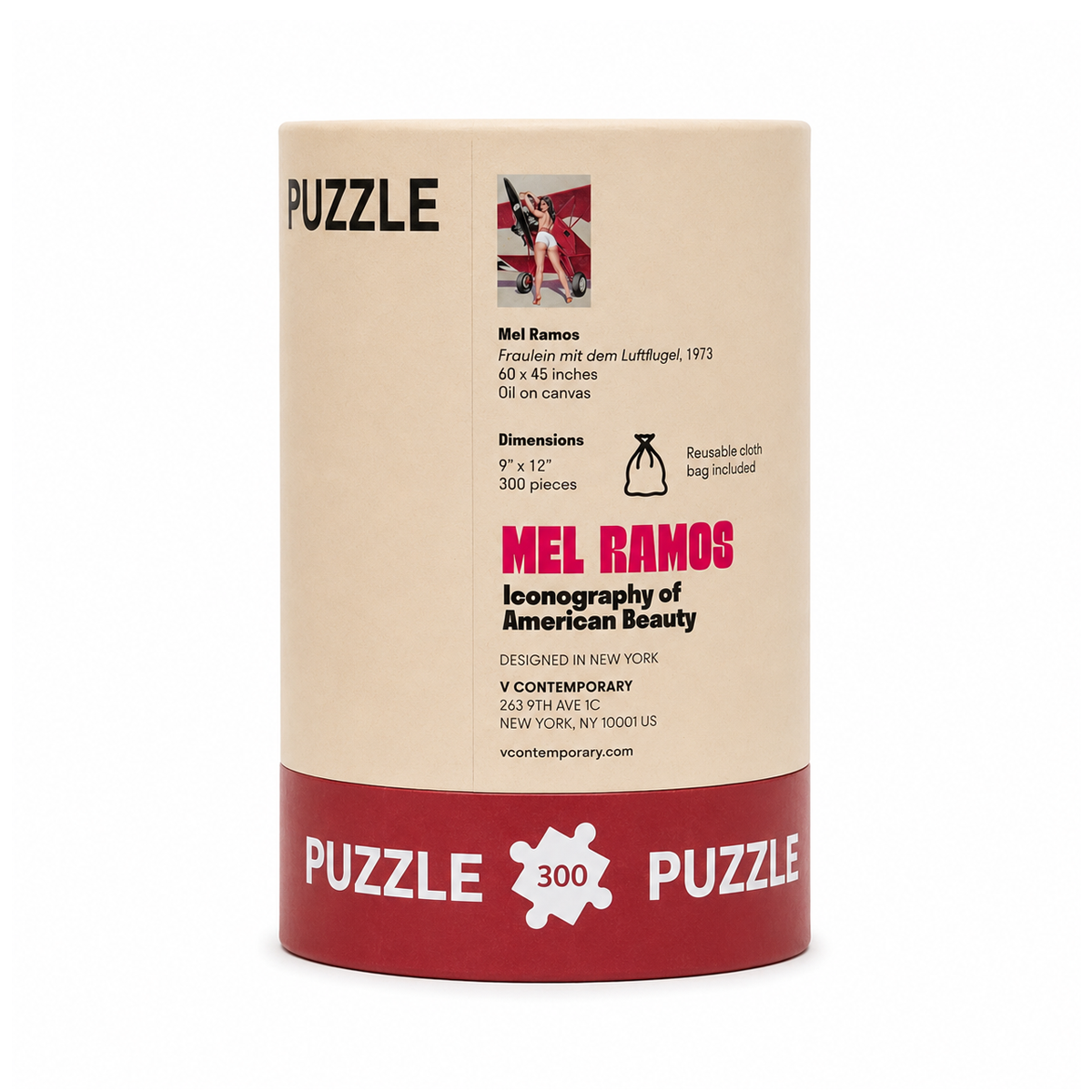 Cylinder Box Puzzles | Aviation-style Pin-up 300 pieces-thumbmail-2