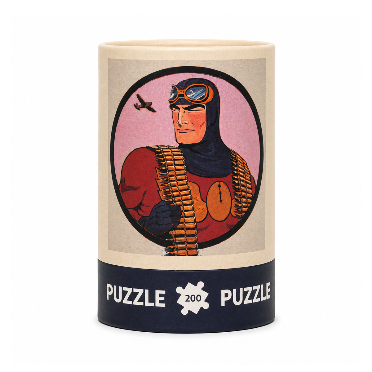 Cylinder Box Puzzles | Aviation-style Comic Hero 200 pieces